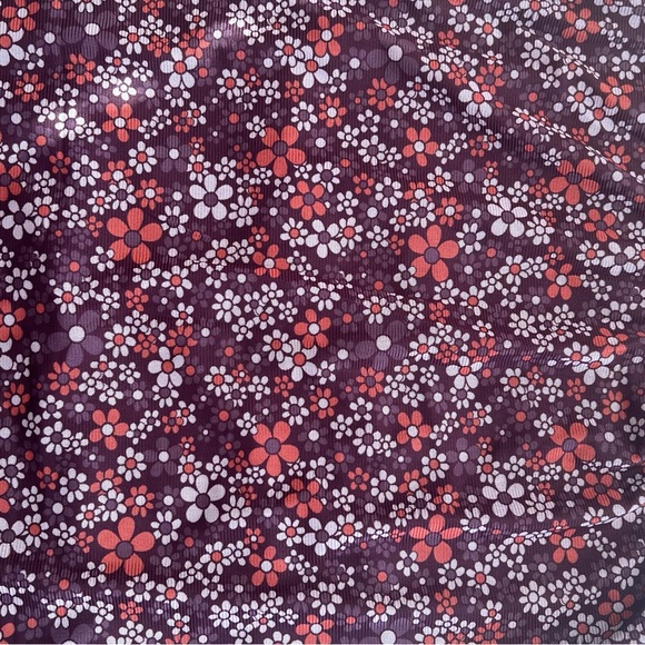 Brown Retro Floral Mesh Midi Skirt - Picture 2 of 2